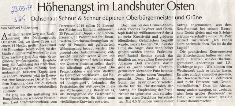 Ochsenau im Stadtrat Schnur Schnur